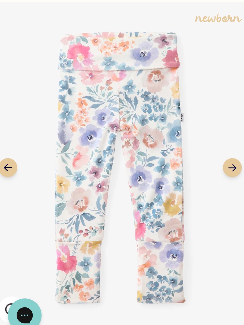 Little Sleepies Tiny Blooms Fold Over Leggings